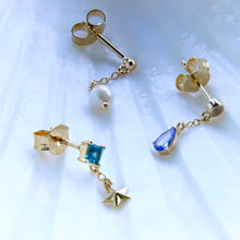 Load image into Gallery viewer, Nova | London Blue Topaz Star Drop Earrings in Gold Vermeil