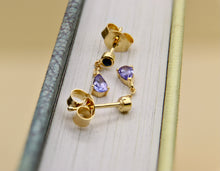 Load image into Gallery viewer, Stella | London Blue Topaz & Tanzanite Drop Earrings in Gold Vermeil