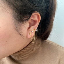 Load image into Gallery viewer, Penny | Clover Citrine Stud Earrings in Gold Vermeil