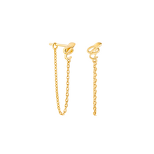 Load image into Gallery viewer, Ava | Snake Chain Stud Earrings in Gold Vermeil
