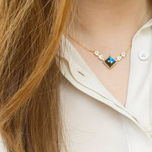 Load image into Gallery viewer, Caithlin | Labradorite and White Topaz Necklace in Gold Vermeil
