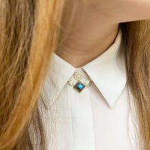 Load image into Gallery viewer, Caithlin | Labradorite and White Topaz Necklace in Gold Vermeil