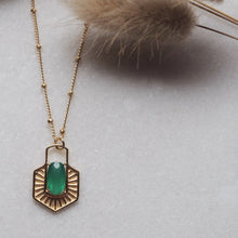 Load image into Gallery viewer, Lia | Green Onyx Necklace in Gold Vermeil
