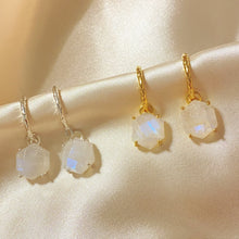 Load image into Gallery viewer, Selena | Moonstone Hoop in Gold Vermeil