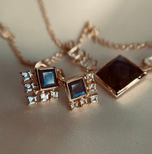 Load image into Gallery viewer, Elsa | Labradorite and White Topaz Stud in Gold Vermeil Earrings