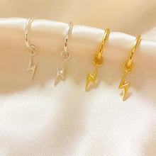 Load image into Gallery viewer, Lennie | Lightning Bolt Hoops in Gold Vermeil