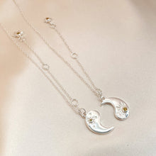 Load image into Gallery viewer, Carter | Bond Necklace with Yellow Sapphire | Yin & Yang in Sterling Silver