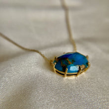 Load image into Gallery viewer, Erin | Copper Turquoise Necklace in Gold Vermeil
