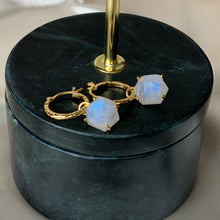 Load image into Gallery viewer, Selena | Moonstone Hoop in Gold Vermeil