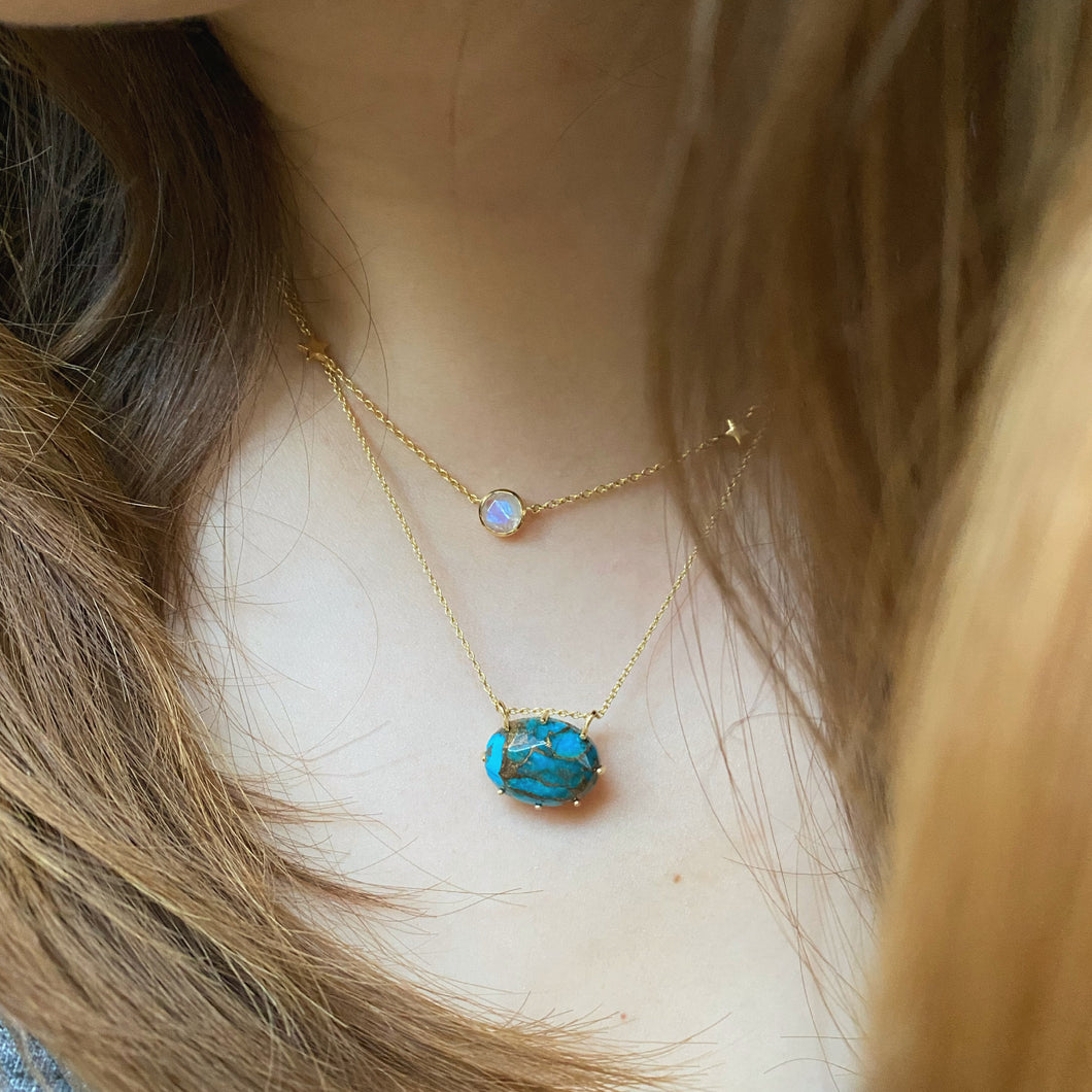 Erin | Copper Turquoise Necklace in Gold Vermeil