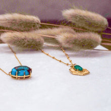 Load image into Gallery viewer, Erin | Copper Turquoise Necklace in Gold Vermeil