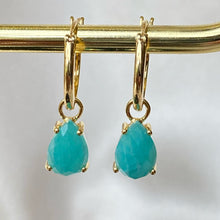 Load image into Gallery viewer, Xena | Amazonite Hoop in Gold Vermeil
