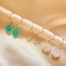 Load image into Gallery viewer, Selena | Moonstone Hoop in Sterling Silver