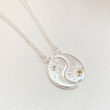 Load image into Gallery viewer, Carter | Bond Necklace with Yellow Sapphire | Yin & Yang in Sterling Silver