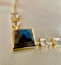 Load image into Gallery viewer, Caithlin | Labradorite and White Topaz Necklace in Gold Vermeil
