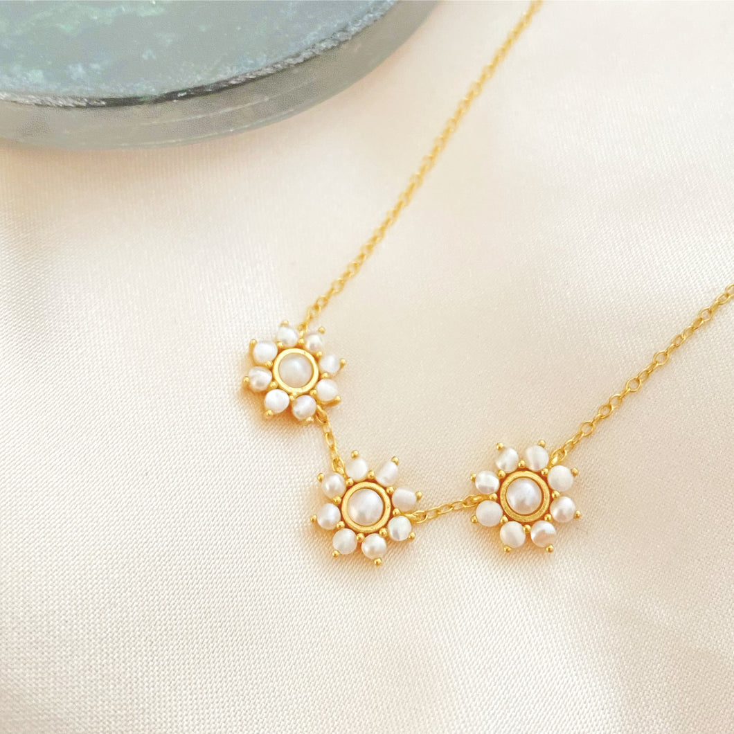 Daisy | Pearl Daisy Chain Charity Necklace in Gold Vermeil