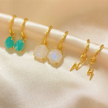 Load image into Gallery viewer, Selena | Moonstone Hoop in Gold Vermeil