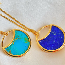 Load image into Gallery viewer, Luna | Turquoise Necklace with Diamond Star in Gold Vermeil