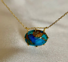 Load image into Gallery viewer, Erin | Copper Turquoise Necklace in Gold Vermeil