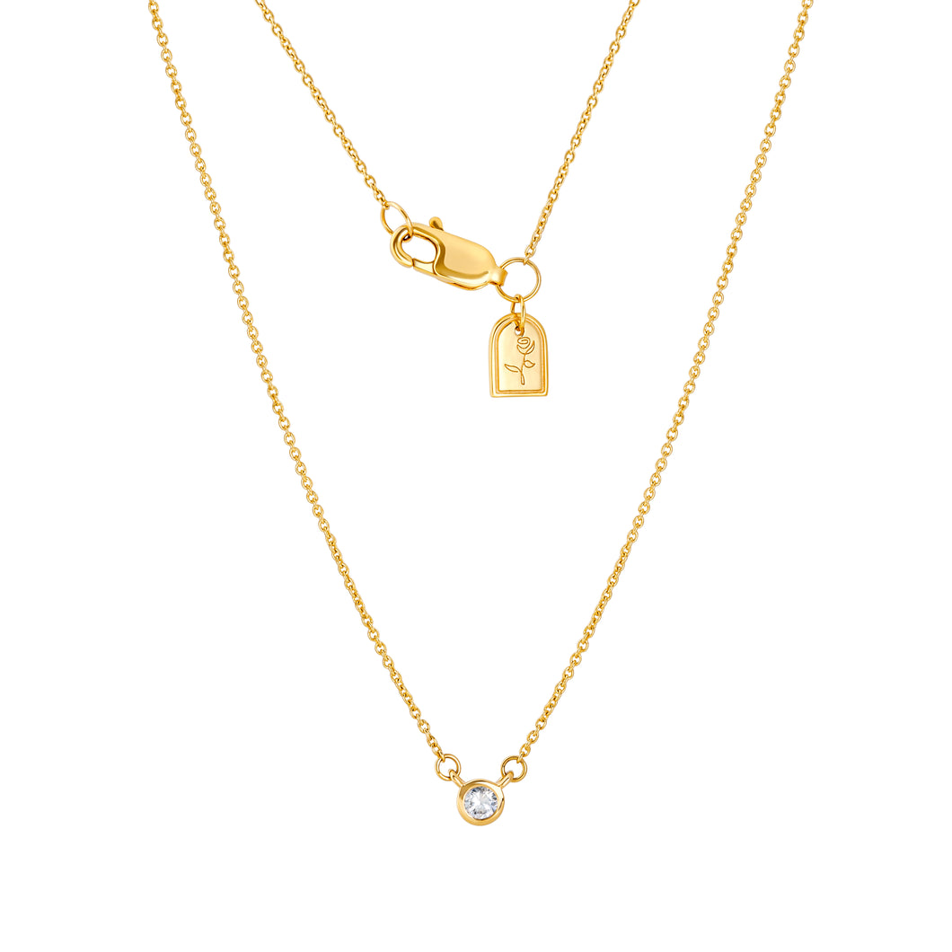 Alma | Diamond Solitaire Necklace in 9ct Gold