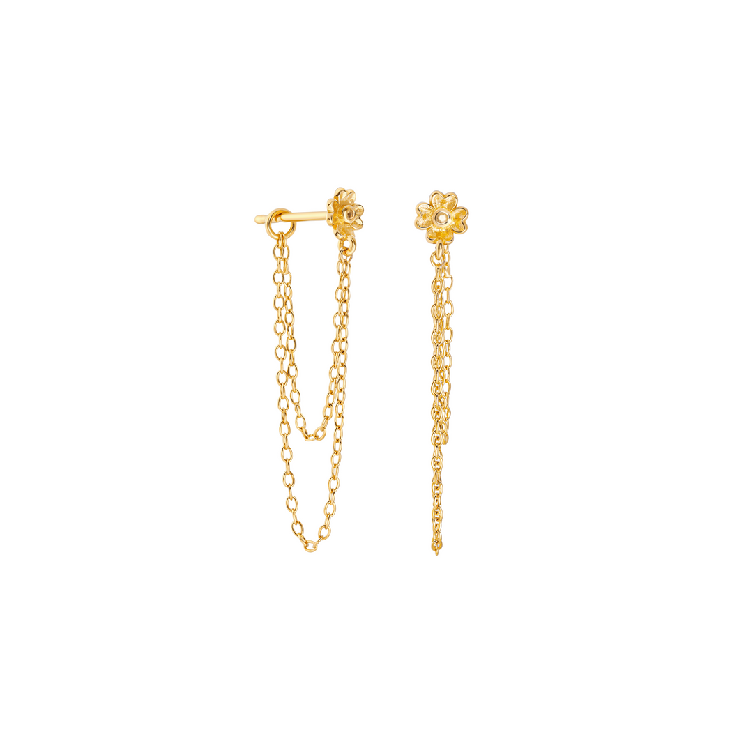 Penny | Clover Citrine Stud Earrings in Gold Vermeil