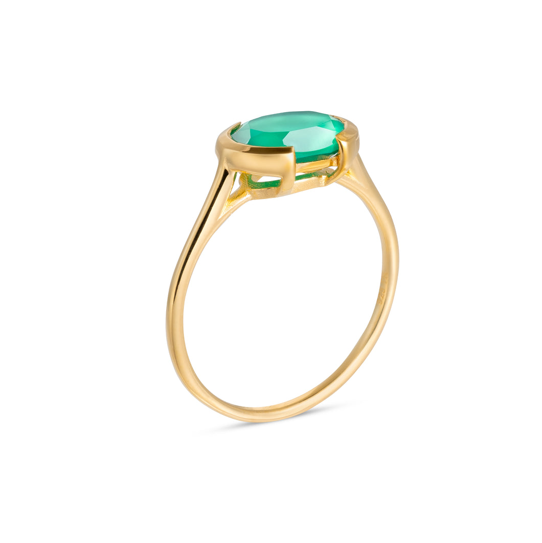 Bridget | Green Onyx Ring in Gold Vermeil
