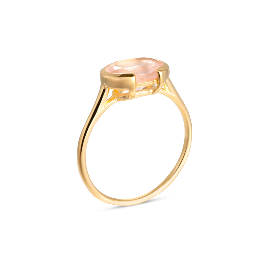 Bridget | Rose Quartz Ring in Gold Vermeil