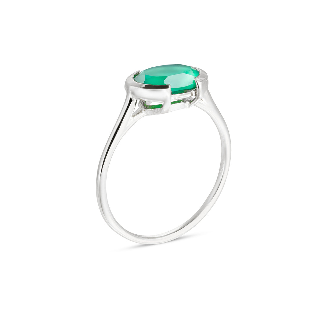 Bridget | Green Onyx Ring in Sterling Silver