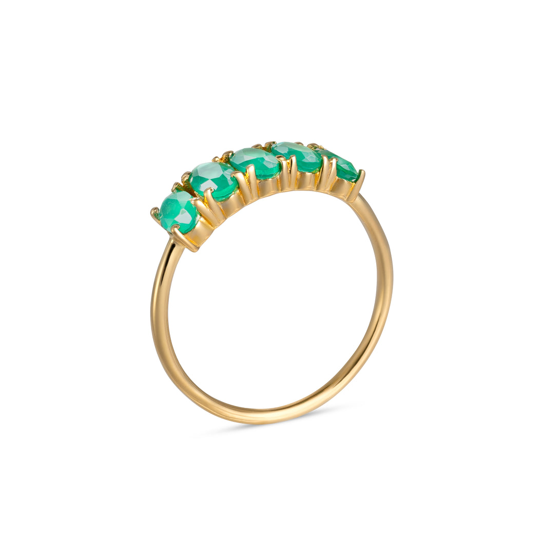 Alyssia | Green Onyx Ring in Gold Vermeil