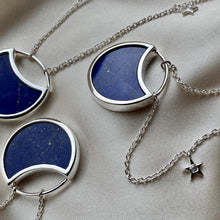 Load image into Gallery viewer, Luna | Lapis Lazuli Necklace with Diamond Star in Sterling Silver
