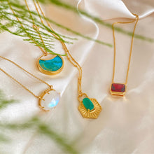 Load image into Gallery viewer, Luna | Turquoise Necklace with Diamond Star in Gold Vermeil
