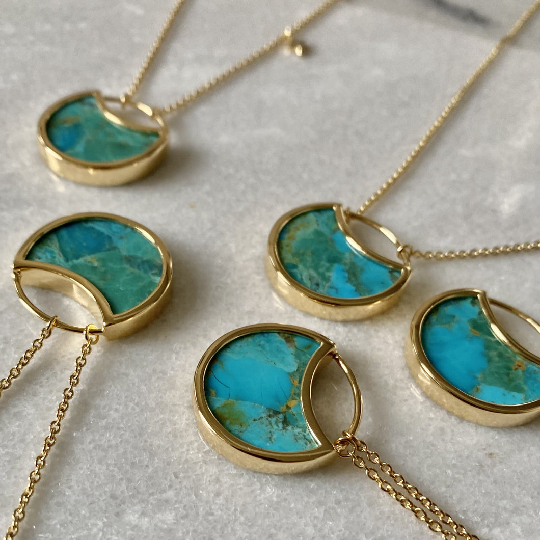 Luna | Turquoise Necklace with Diamond Star in Gold Vermeil