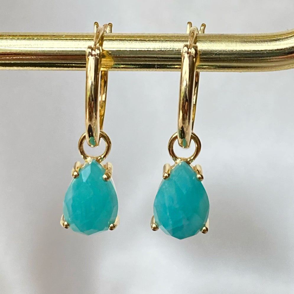 Xena | Amazonite Hoop in Gold Vermeil