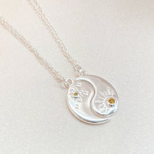 Load image into Gallery viewer, Carter | Bond Necklace with Yellow Sapphire | Yin &amp; Yang in Sterling Silver
