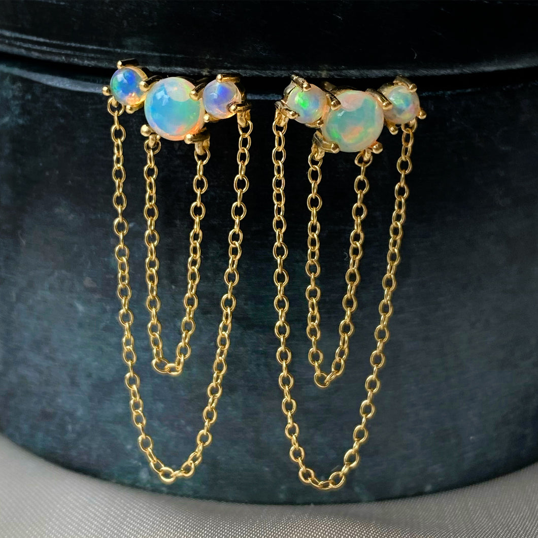 Ariel | Opal Stud Earrings in Gold Vermeil