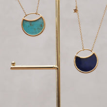 Load image into Gallery viewer, Luna | Turquoise Necklace with Diamond Star in Gold Vermeil
