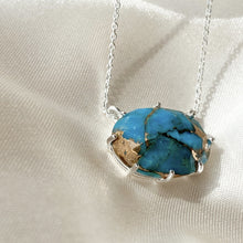 Load image into Gallery viewer, Erin | Copper Turquoise Necklace in Sterling Silver
